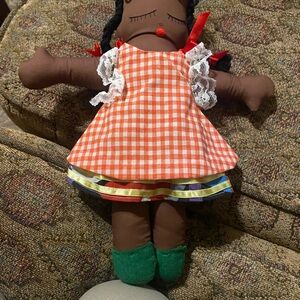 Vintage Ebony Raggedy Ann handmade doll with clothes!